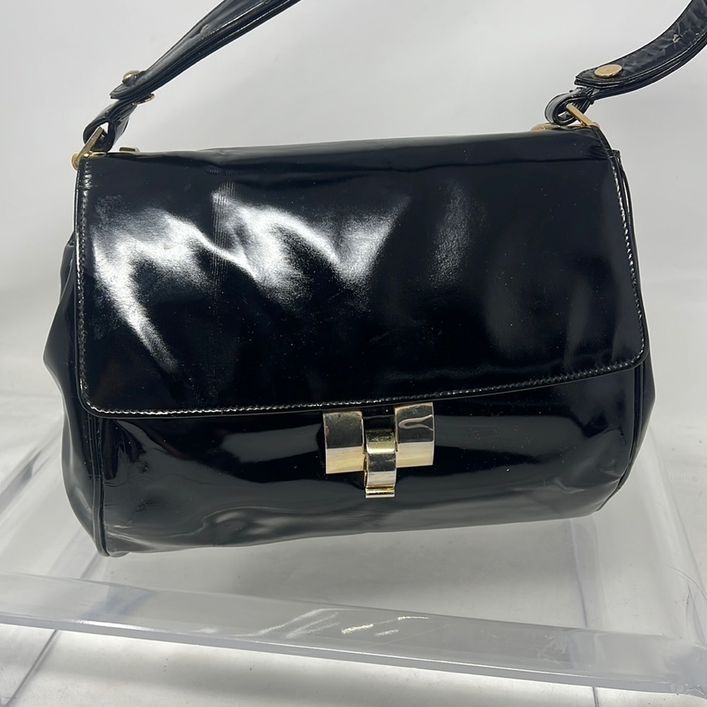 Salvatore Ferragamo Vintage Patent Leather Adjustable Strap Shoulder Bag